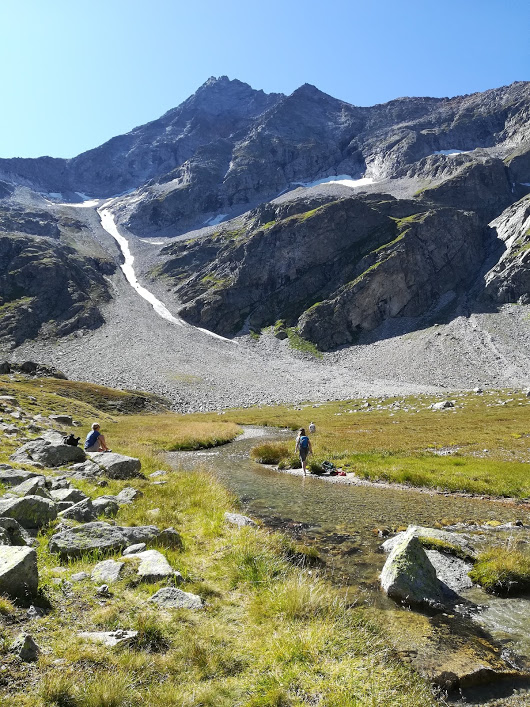 We had a break, cooling our feet and taking in the amazing scenery