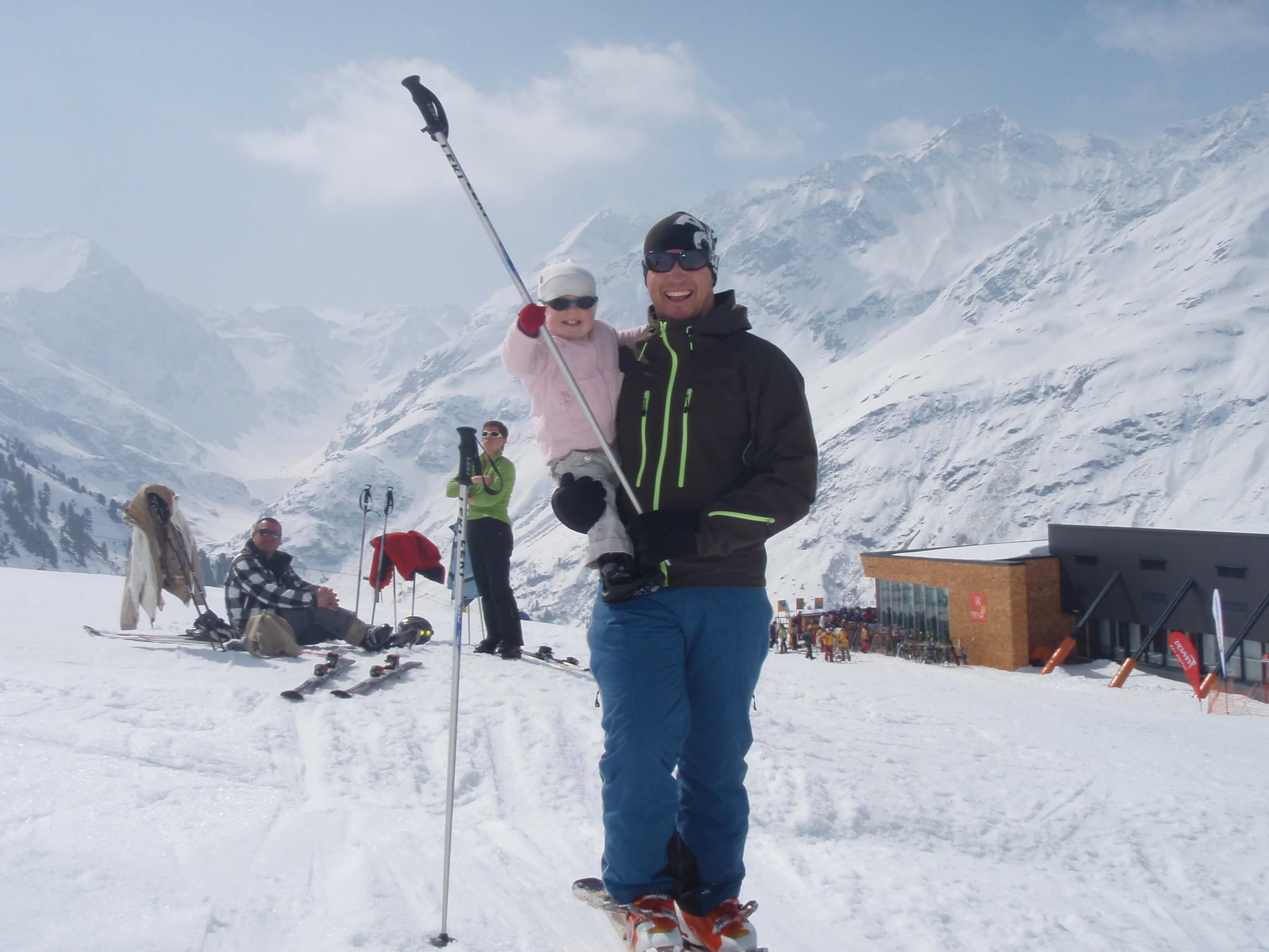 Dad and kids in St Anton