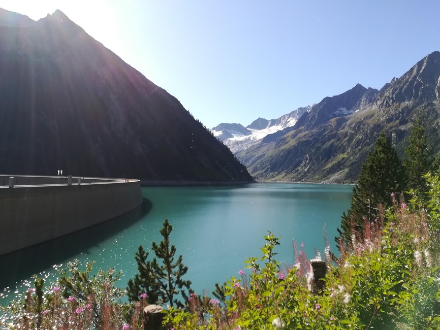 The Schlegeisstausee wall is enormous